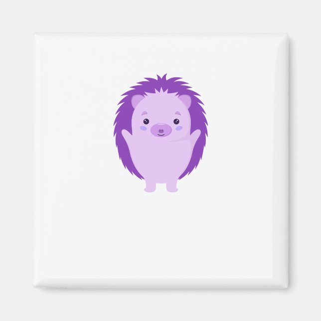 Igel lila Pflanze Magnet (Vorne)