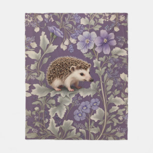 Igel Lila William Morris Inspirierte floral Fleecedecke