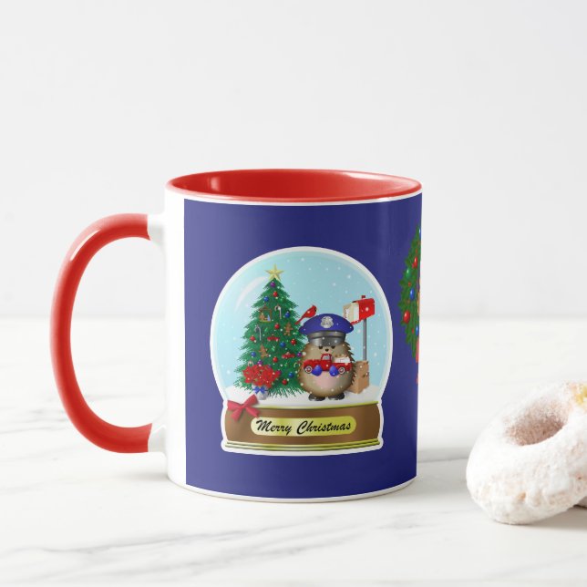 Igel Mail Carrier Snow Globe Tasse (Mit Donut)