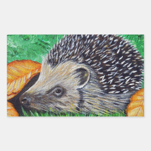 Igel-Malerei Rechteckiger Aufkleber