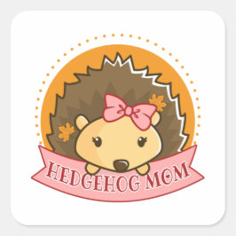 Igel-Mama Quadratischer Aufkleber