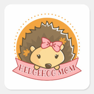Igel-Mama Quadratischer Aufkleber