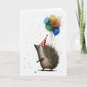 Igel mit Balloons Grußkarte Karte