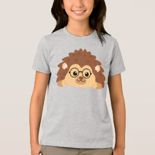 Igel mit Brille Tri-Blend Shirt