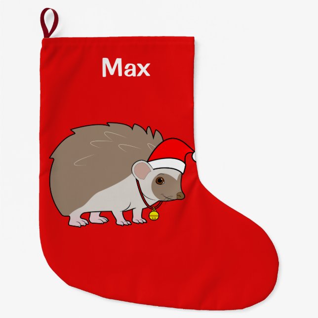 Igel mit dem Weihnachtsmannmütze-Namen Großer Weihnachtsstrumpf (Vorderseite)