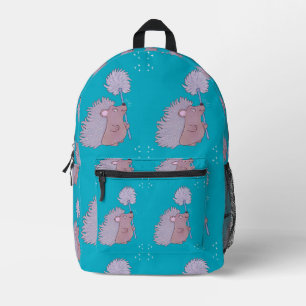 Igel mit Löwenzahn   Niedliche Volkskunst Natur Bedruckter Rucksack