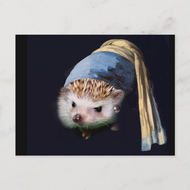 Igel mit Perlenohrkarte Postkarte (Vorderseite)