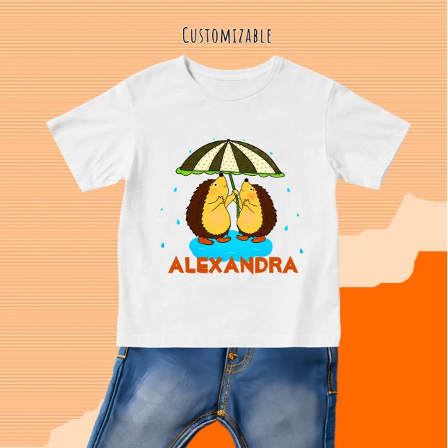 Igel mit Schirm Baby T-shirt (Von Creator hochgeladen)