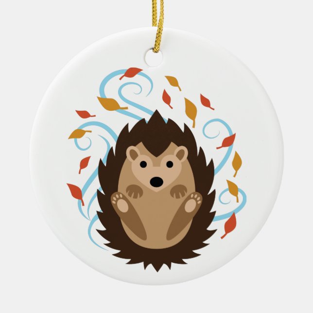 Igel mit schrumpfendem Fall Keramik Ornament (Vorne)