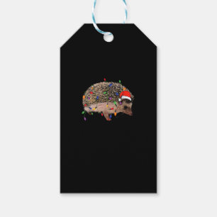 Igel mit Weihnachtsbeleuchtungsfamilie des Weihnac Geschenkanhänger
