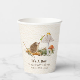 Igel Mushroom Grasshopper Woodland Babydusche Pappbecher