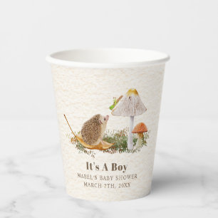 Igel Mushroom Grasshopper Woodland Babydusche Pappbecher