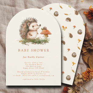 Igel Mushroom Woodland Fall Gender Neutral Einladung