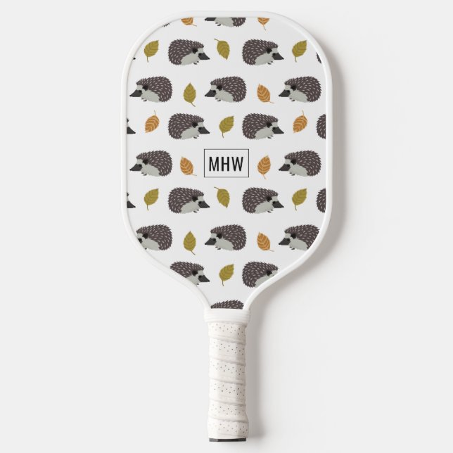 Igel Muster benutzerdefiniertes Monogramm Pickleball Schläger (Vorderseite)