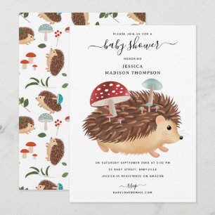 Igel Pilz Wald Lustige Babyparty Einladung