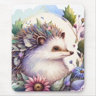 Igel Portrait Tiermalerei Wildnis Außenbereich Mousepad