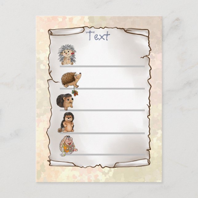Igel   postkarte (Vorderseite)