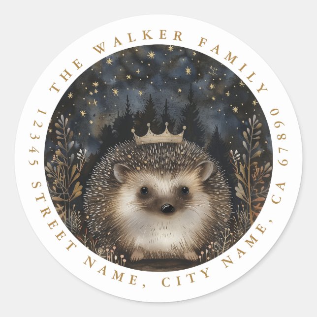 Igel-Round-Stickers Runder Aufkleber (Vorderseite)