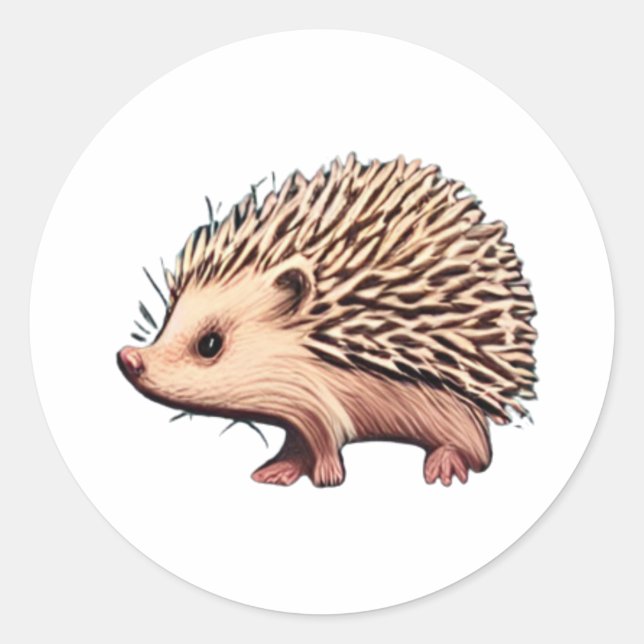 Igel Runder Aufkleber (Vorderseite)