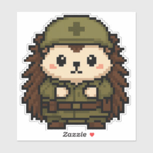 Igel-Soldat 6x6 Aufkleber