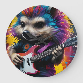 Igel spielt Gitarre, Rockgraffiti Große Wanduhr
