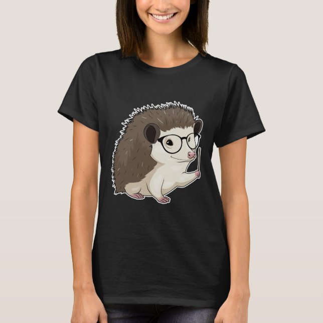 Igel Teacher Pointer T-Shirt (Vorderseite)