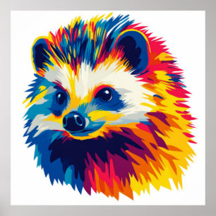 Igel Tierabbildungen Aquarellmalerei Poster