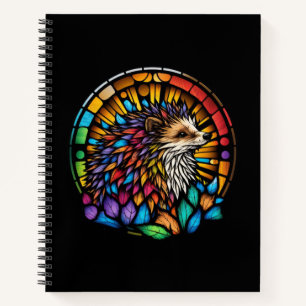 Igel Tierportrait Gestaltete Glasart Notizbuch