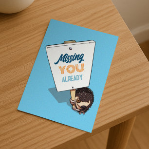 Igel-Transparent-Schilder Cartoon vermisst dich sc Postkarte