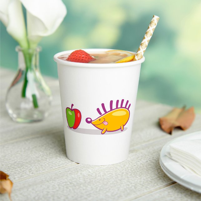 Igel und Apfel Pappbecher (Von Creator hochgeladen)