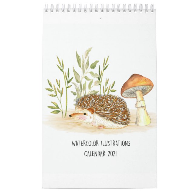 Igel- und Aquarellbilder 2021 Kalender (Titelbild)