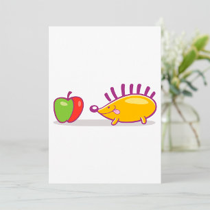 Igel und ein Apfel Einladung