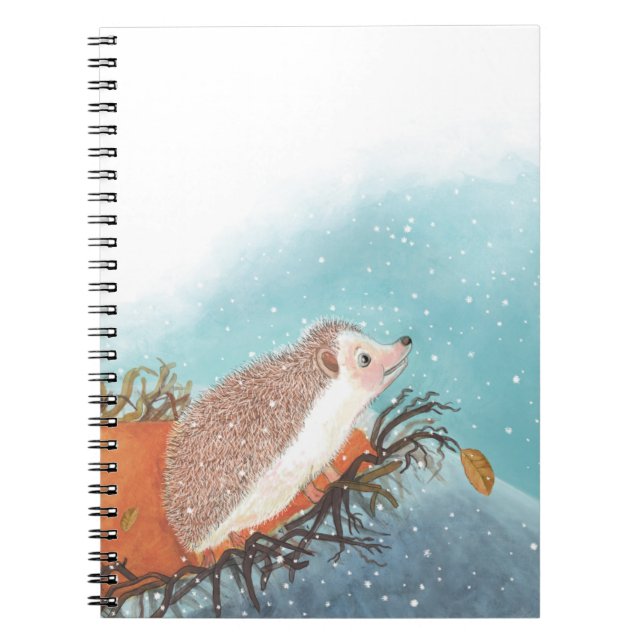 Igel und erste Schneeflocken Notizblock (Vorderseite)