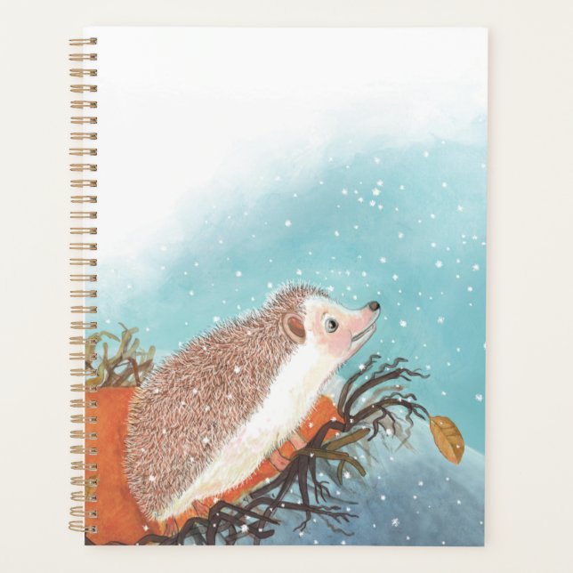 Igel und erste Schneeflocken Planer (Vorderseite)