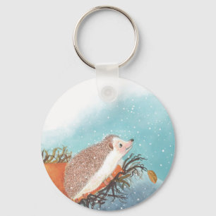 Igel und erste Schneeflocken Schlüsselanhänger