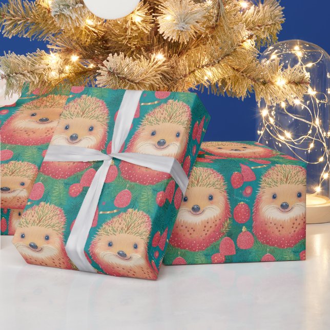 Igel und Gumdrops Niedliche Weihnachten Geschenkpapier (Feiertage)