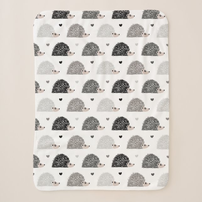 Igel und Herzen Sherpadecke (Vorderseite)