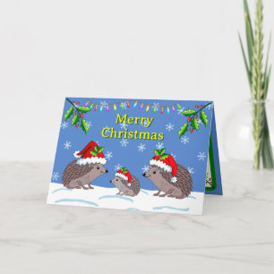 Igel und Kind Weihnachtskarte Karte