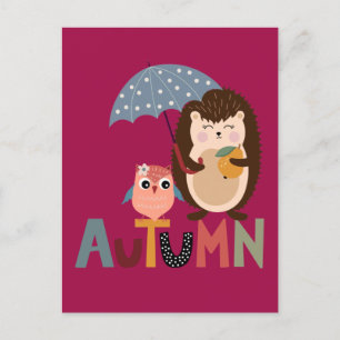 Igel und Owl der besten Freunde Postkarte