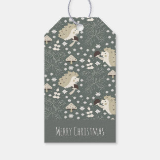 Igel und Pilze Geschenkanhänger