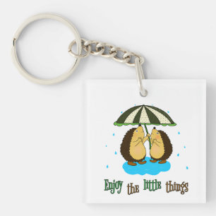 Igel und Regen Schlüsselanhänger