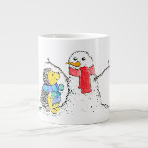 Igel und Snowman Jumbo-Tasse