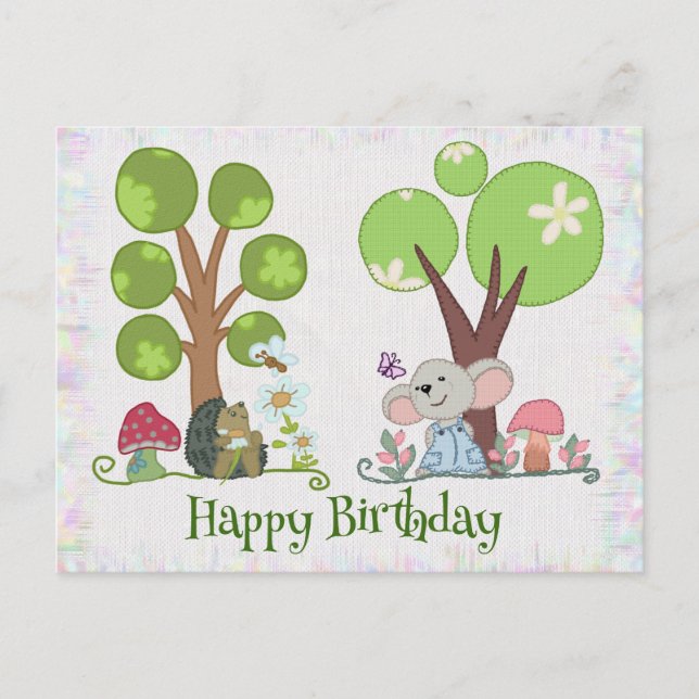 Igel unterm Baum  Postkarte (Vorderseite)