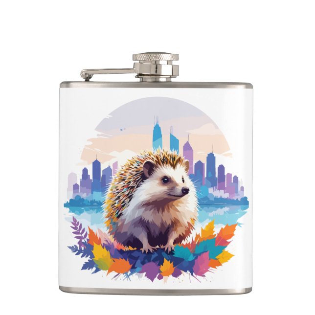 Igel Vector Art Animal in the Majestic Flachmann (Vorderseite)