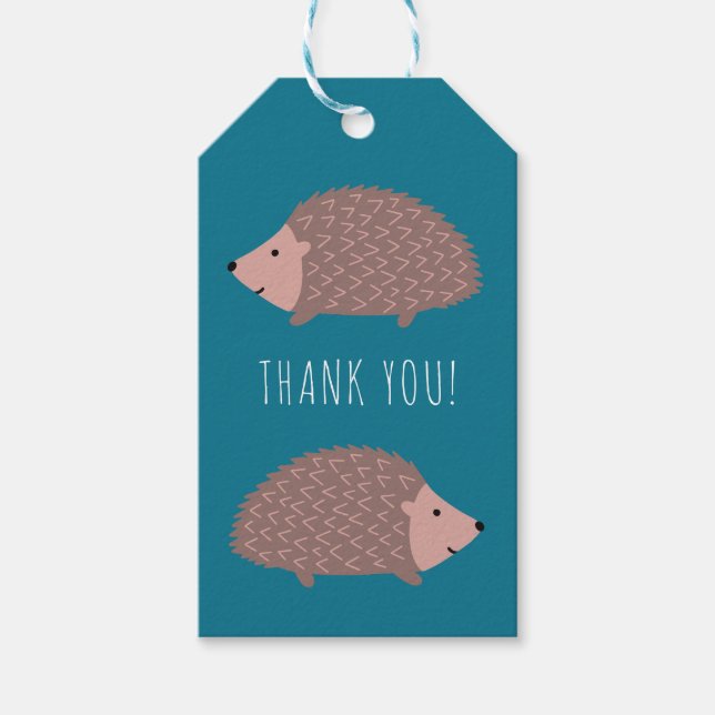 Igel Wald Danke Geschenkanhänger (Vorderseite)