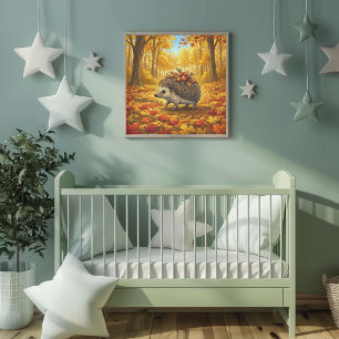 Igel Waldtiere Kinderzimmerposter Poster