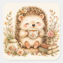 Igel-Wasserfarbenkunst zur Teezeit