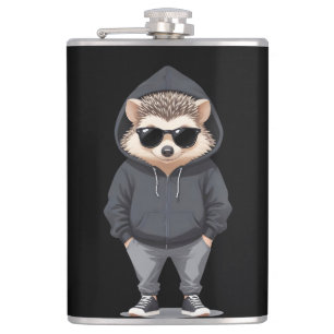 Igel Wear Hoodie Funny Cool Animal Vector Flachmann