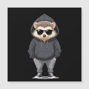 Igel Wear Hoodie Funny Cool Animal Vector Magnetkarte