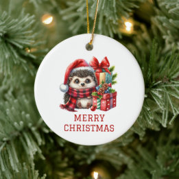 Igel Weihnachten Keramik Ornament